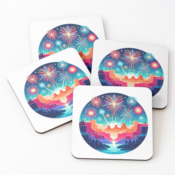 Item preview, Grand Canyon Fireworks Fiesta: Celebrate July 4th in Vibrant Colors designed and sold by PictoVibe.