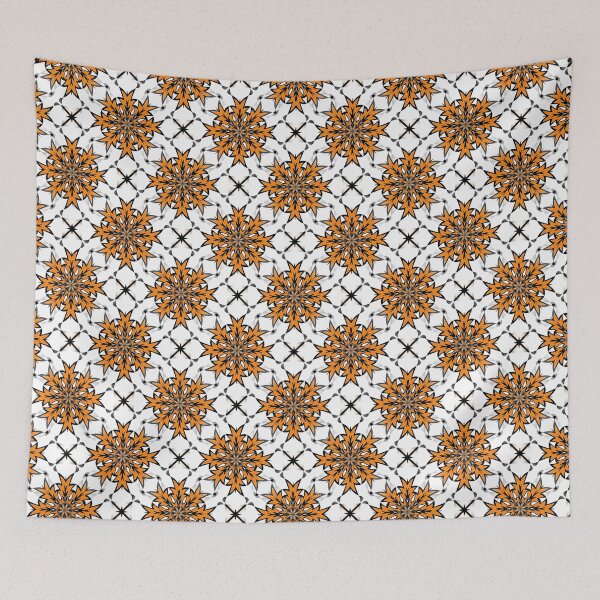 Item preview, Bizarre Geometric Seamless Pattern Orange Black White designed and sold by taiche.