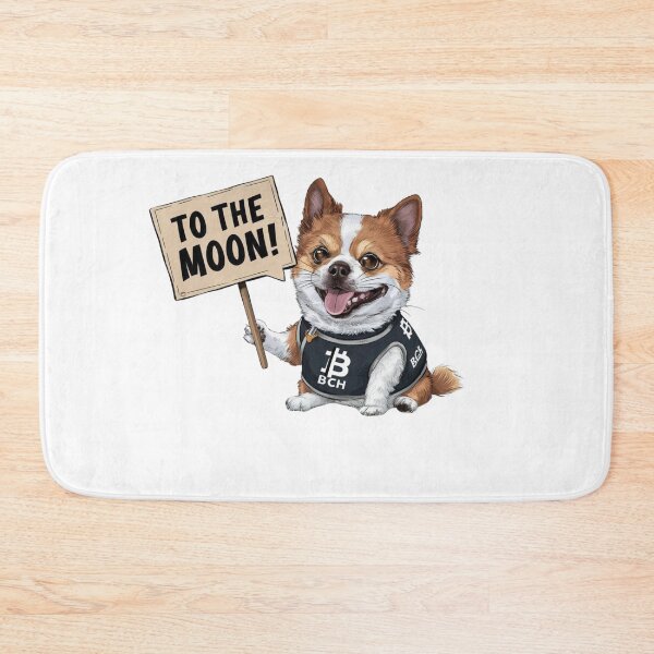 Item preview, A Puppy Holding a Sign "BCH to the Moon"  designed and sold by Creative Expressions By JLDesigns.