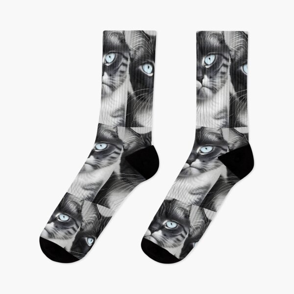 Item preview, Black and white cat - Modern digital art designed and sold by Ai-michiart.