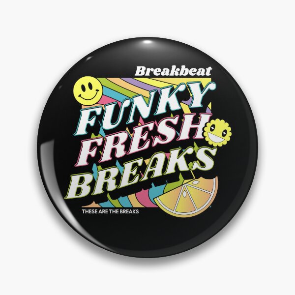 Item preview, BREAKBEAT  - Funky Fresh Breaks (white/blue/red)  designed and sold by Discothreadz.