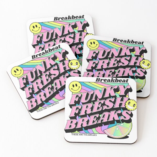 Item preview, BREAKBEAT  - Funky Fresh Breaks (black/pink/lime) designed and sold by Discothreadz.