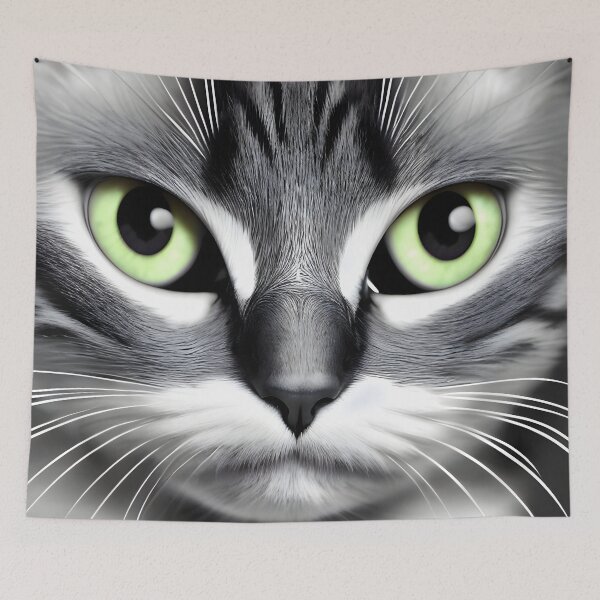 Item preview, Black and white cat - Modern digital art designed and sold by Ai-michiart.