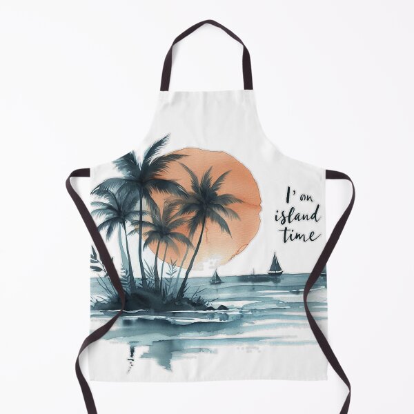 Item preview, " I'm on Island Time" Quote, Sea, Sun, Sail, Coconut Tree on Island designed and sold by Nanthanon.