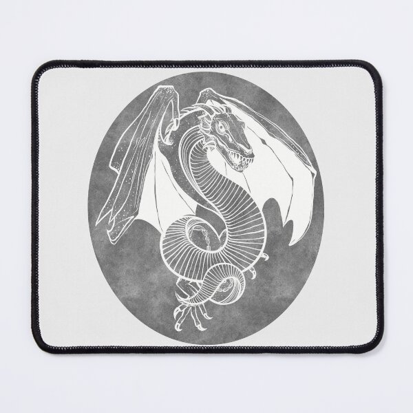 Item preview, Serpentes Wyvern White - Watercolor Oval designed and sold by TeaAragonArt.