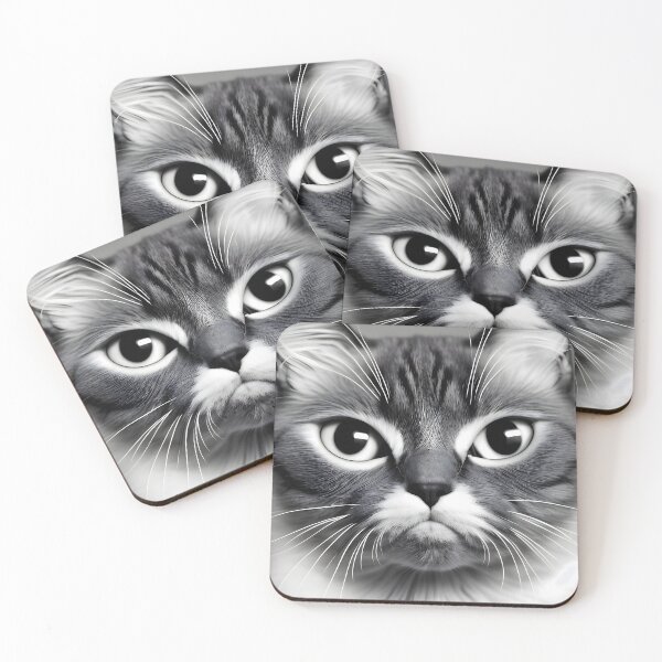 Item preview, Black and white cat - Modern digital art designed and sold by Ai-michiart.