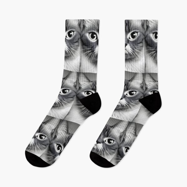 Item preview, Black and white cat - Modern digital art designed and sold by Ai-michiart.