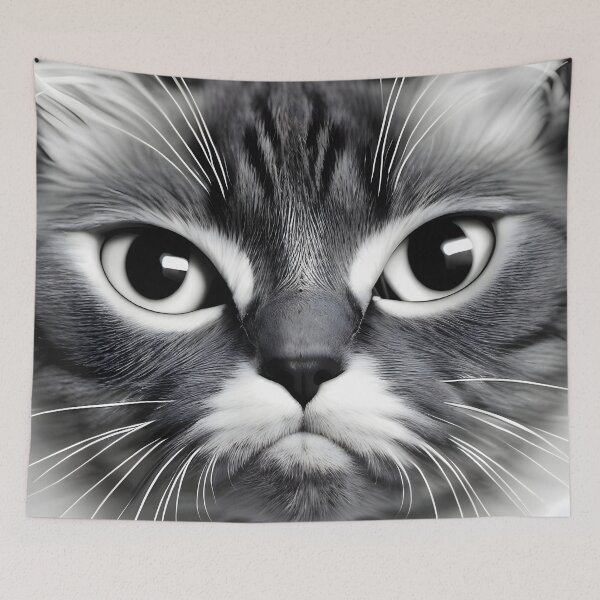 Item preview, Black and white cat - Modern digital art designed and sold by Ai-michiart.