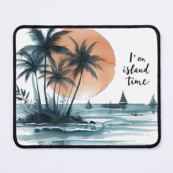 Item preview, " I'm on Island Time" Quote, Sea, Sun, Sail, Coconut Tree on Island designed and sold by Nanthanon.