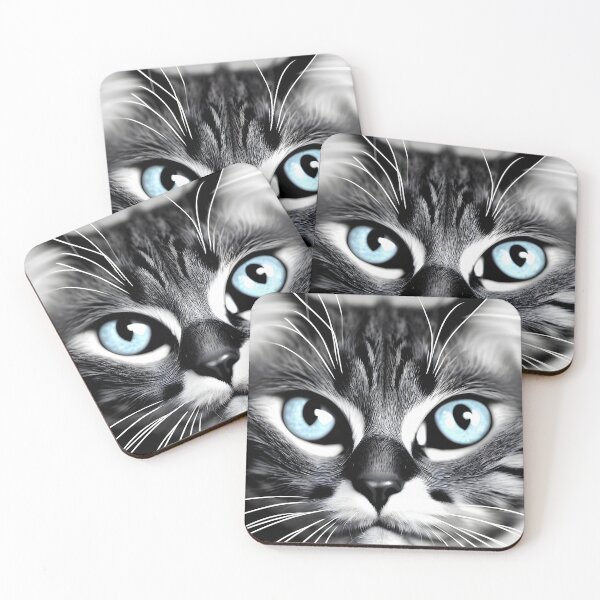 Item preview, Black and white cat - Modern digital art designed and sold by Ai-michiart.