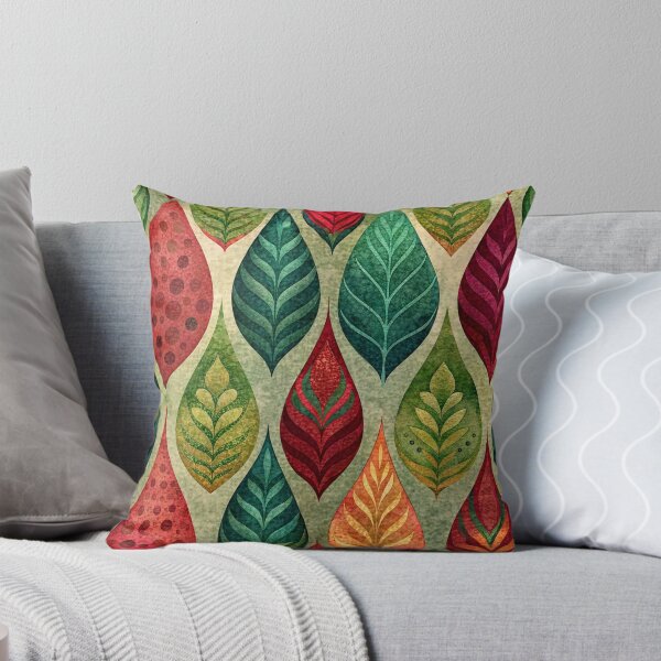Item preview, Colorful Retro Leaf Pattern Art designed and sold by pixelprintgems.