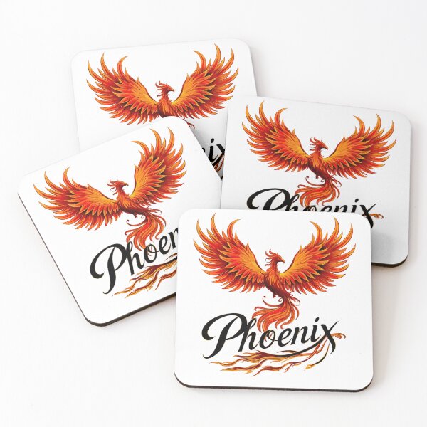 Item preview, Vibrant design featuring a mythical phoenix with fiery red and orange wings spread wide designed and sold by artumbre.
