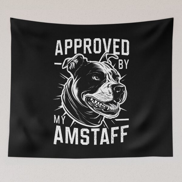 Item preview, Black and White Approved By My Amstaff designed and sold by SplashTastic.