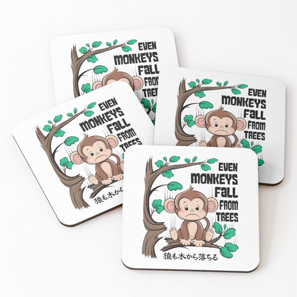 Item preview, Japanese Proverbs, even monkeys fall from trees. designed and sold by GarmentMonkeyCo.