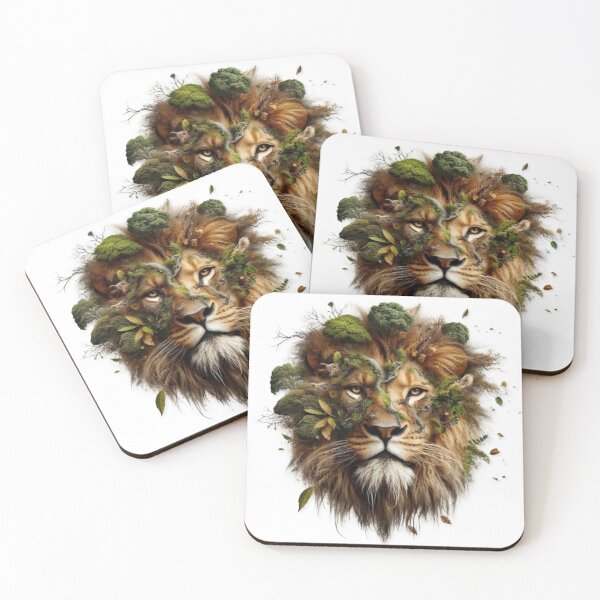 Item preview, A formidable lion covered with leaves and moss. designed and sold by kankan22.