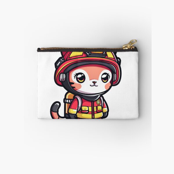 Item preview, Firefighter Cat Cartoon Character designed and sold by NiriSunStudio.