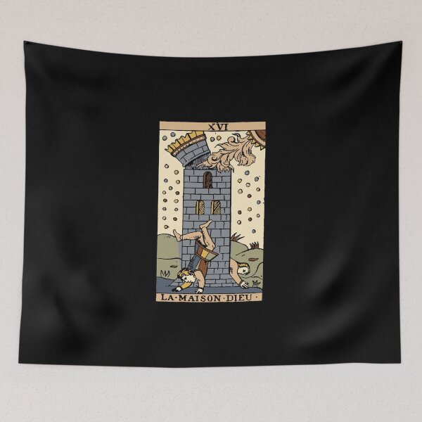 Item preview, Antique Tarot Card XVI La Maison Dieu designed and sold by KewaleeTee.
