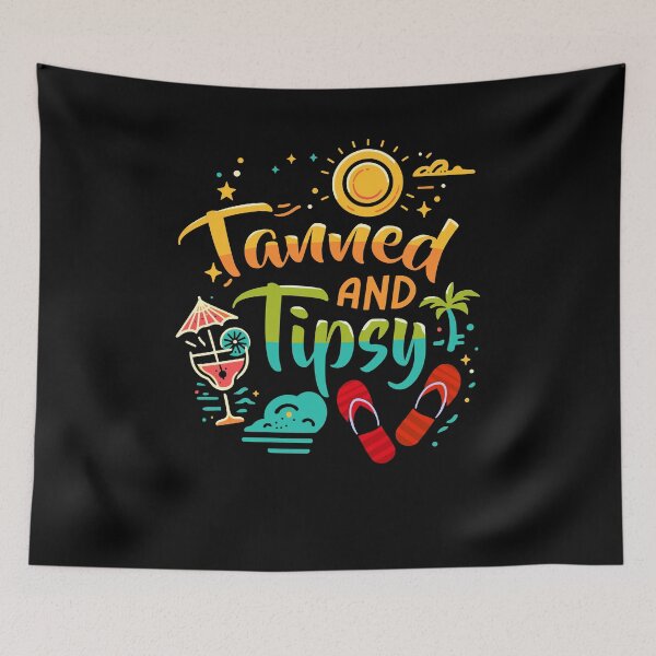 Item preview, Tanned And Tipsy Beach Summer Vacation Funny designed and sold by Dressed For  Duty.