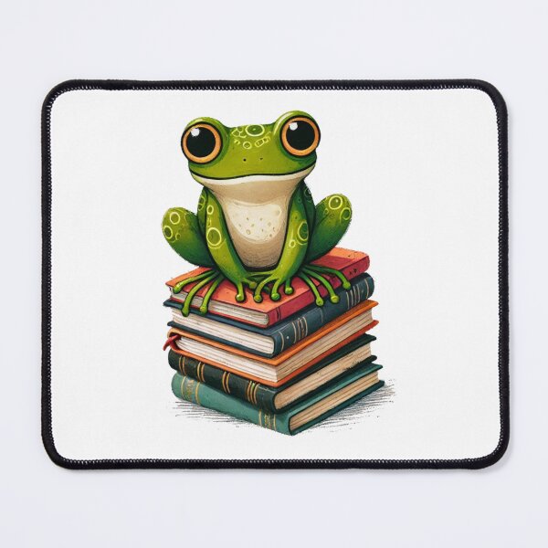 Item preview, Frog sitting on the books - Reading Time designed and sold by Blink Art Studio.
