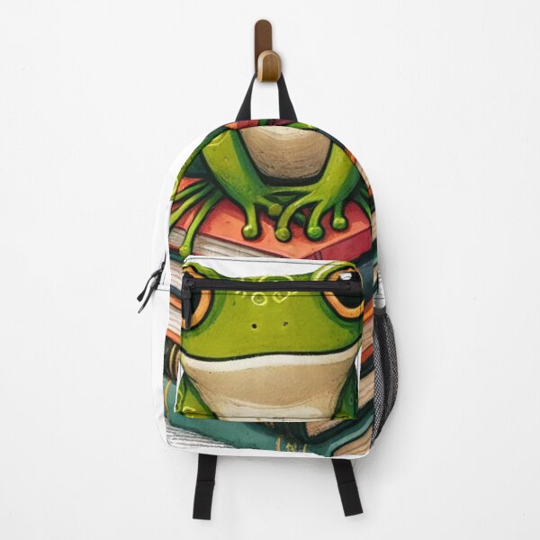 Item preview, Frog sitting on the books - Reading Time designed and sold by Blink Art Studio.