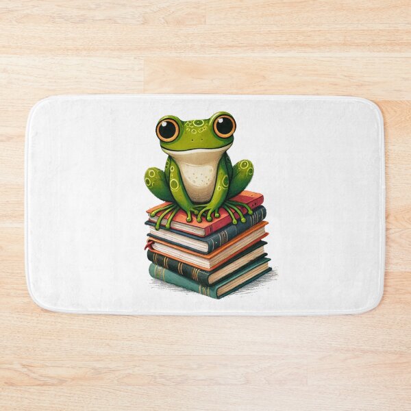 Item preview, Frog sitting on the books - Reading Time designed and sold by Blink Art Studio.
