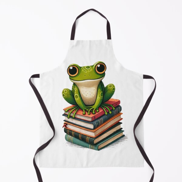 Item preview, Frog sitting on the books - Reading Time designed and sold by Blink Art Studio.
