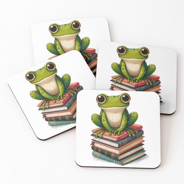 Item preview, Frog sitting on the books - Reading Time designed and sold by Blink Art Studio.