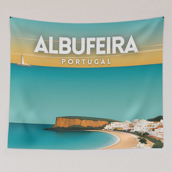 Item preview, Albufeira Portugal Vintage Travel Art designed and sold by ZionPosteria.