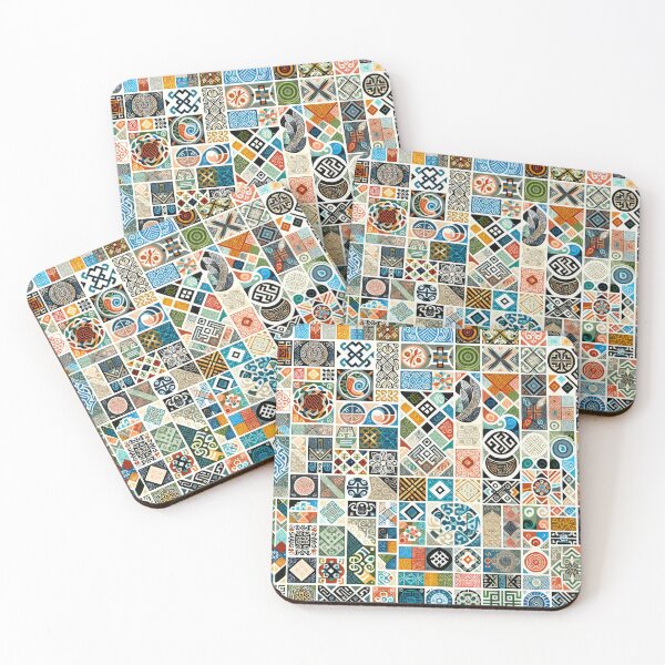 Item preview, Mosaic Square Quilt Pattern  designed and sold by ReachForArt.
