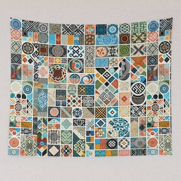 Item preview, Mosaic Square Quilt Pattern  designed and sold by ReachForArt.