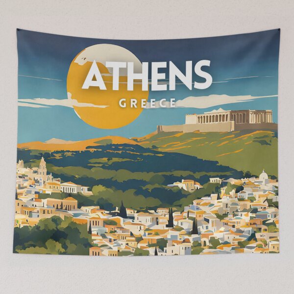 Item preview, Athens Greece Travel Art Poster designed and sold by ZionPosteria.
