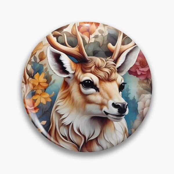 Item preview, Floral Majesty: Deer Amidst Blossom Flowers designed and sold by FocusedArt.