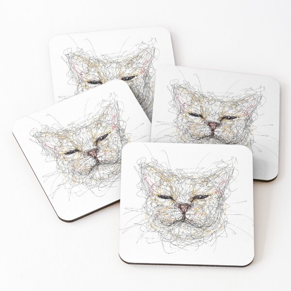Item preview, Cat drawing and artwork with micron pens designed and sold by DipakSonarArt.