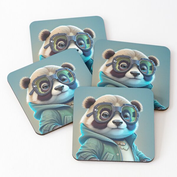 Item preview, Cool panda with glasses and green jacket designed and sold by Torben2024.