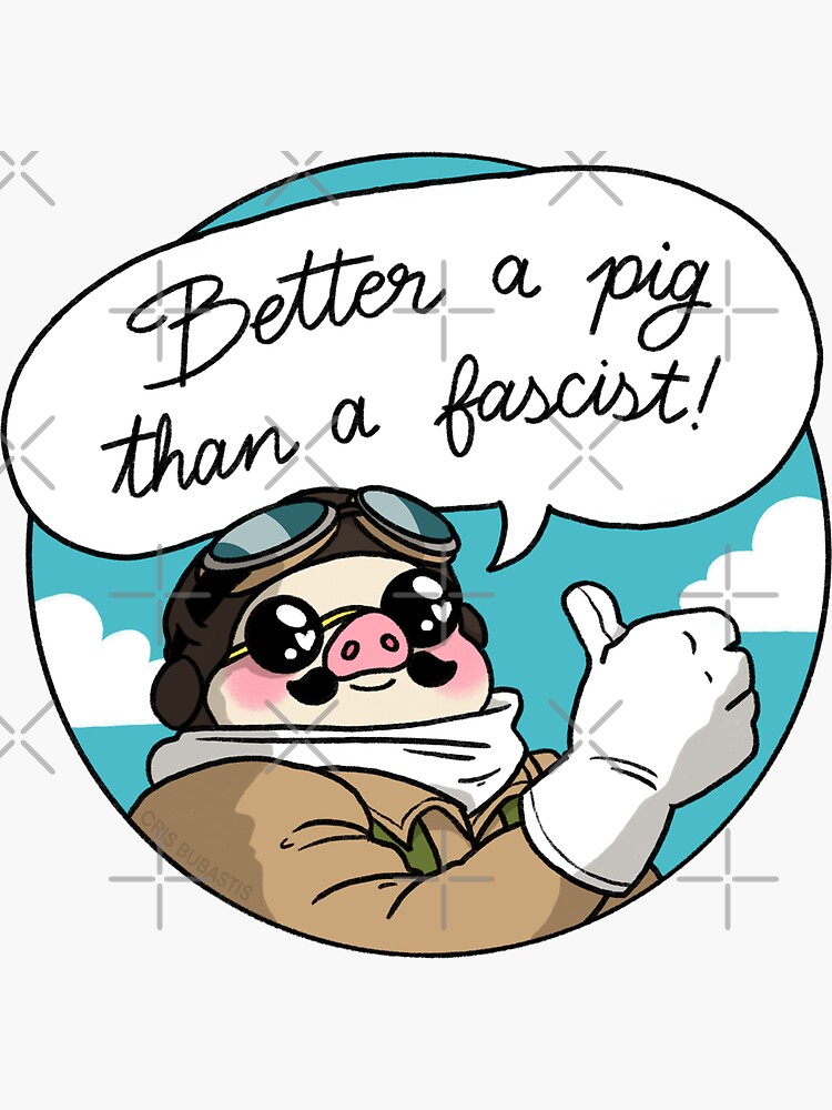 Thumbnail 3 of 3, Sticker, Better a pig than a fascist! designed and sold by crisbubastis.
