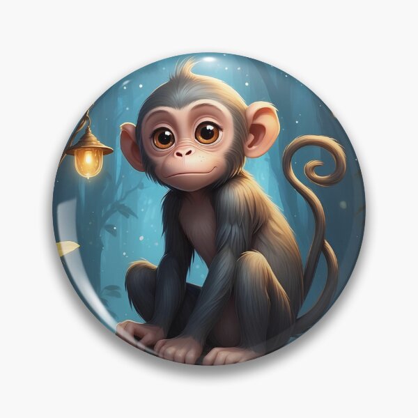 Item preview, An adorable monkey with big curious eyes  designed and sold by Dream70.