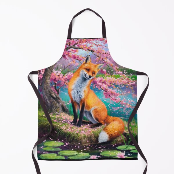 Artikelvorschau, Fuchs-Portrait. Kirschblüte, Blumenfuchs, Vintage-Fuchs, Fuchs-Malerei, Claude Monet-Stil entworfen und verkauft von FoxVibes.