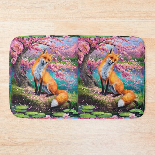 Artikelvorschau, Fuchs-Portrait. Kirschblüte, Blumenfuchs, Vintage-Fuchs, Fuchs-Malerei, Claude Monet-Stil entworfen und verkauft von FoxVibes.