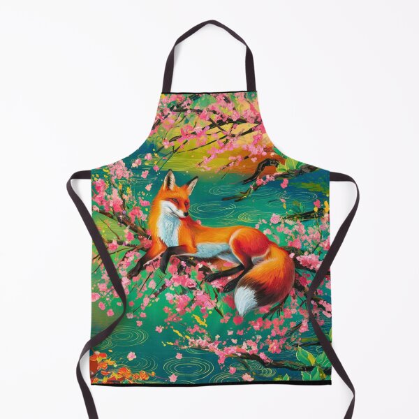 Artikelvorschau, Fuchs-Portrait. Kirschblüte, Blumenfuchs, Vintage-Fuchs, Fuchs-Malerei, Claude Monet-Stil entworfen und verkauft von FoxVibes.