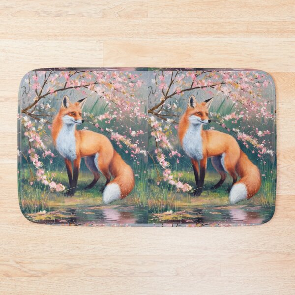 Artikelvorschau, Fuchs-Portrait. Kirschblüte, Blumenfuchs, Vintage-Fuchs, Fuchs-Malerei, Claude Monet-Stil entworfen und verkauft von FoxVibes.