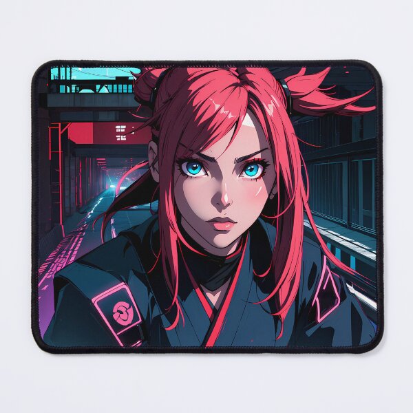 Item preview, Cyberpunk Kunoichi Red Hair designed and sold by AIExtinctionist.