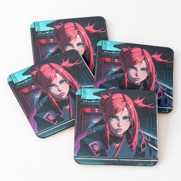 Item preview, Cyberpunk Kunoichi Red Hair designed and sold by AIExtinctionist.