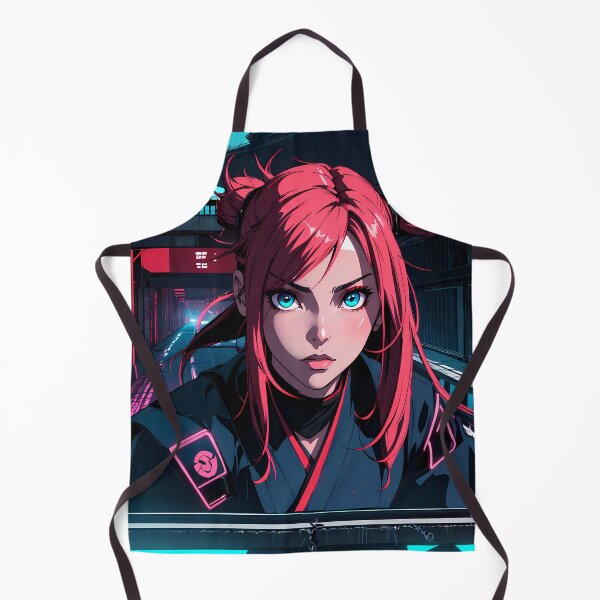 Item preview, Cyberpunk Kunoichi Red Hair designed and sold by AIExtinctionist.