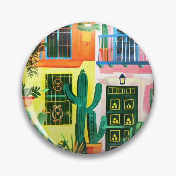 Item preview, Colorful houses and cacti designed and sold by AnnArtshock.