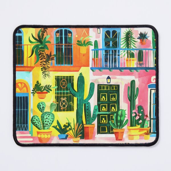 Item preview, Colorful houses and cacti designed and sold by AnnArtshock.