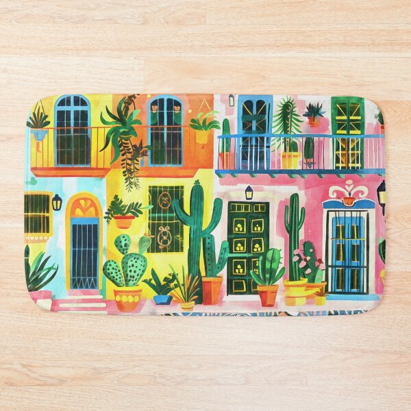 Item preview, Colorful houses and cacti designed and sold by AnnArtshock.