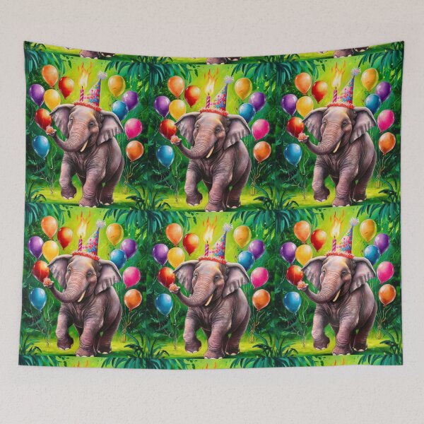 Item preview, Birthday Elephant. Birthday celebration, Cute Elephant, party animal, colorful elephant, elephant drawing designed and sold by ElephantVibes.