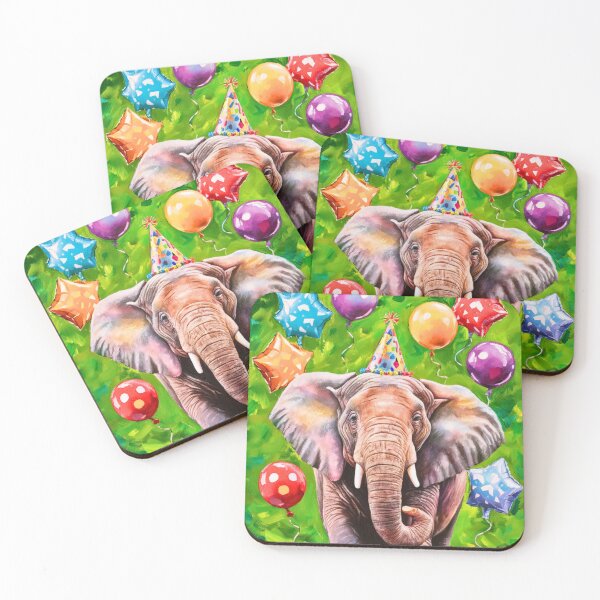 Item preview, Birthday Elephant. Birthday celebration, Cute Elephant, party animal, colorful elephant, elephant drawing designed and sold by ElephantVibes.