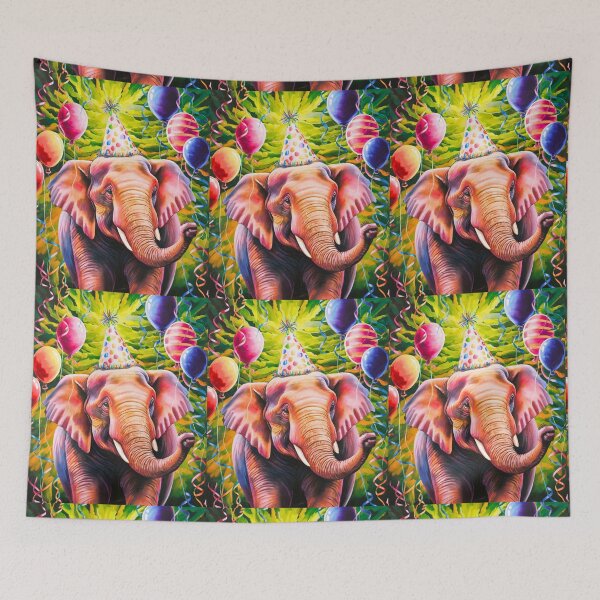 Item preview, Birthday Elephant. Birthday celebration, Cute Elephant, party animal, colorful elephant, elephant drawing designed and sold by ElephantVibes.