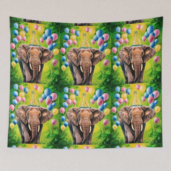 Item preview, Birthday Elephant. Birthday celebration, Cute Elephant, party animal, colorful elephant, elephant drawing designed and sold by ElephantVibes.